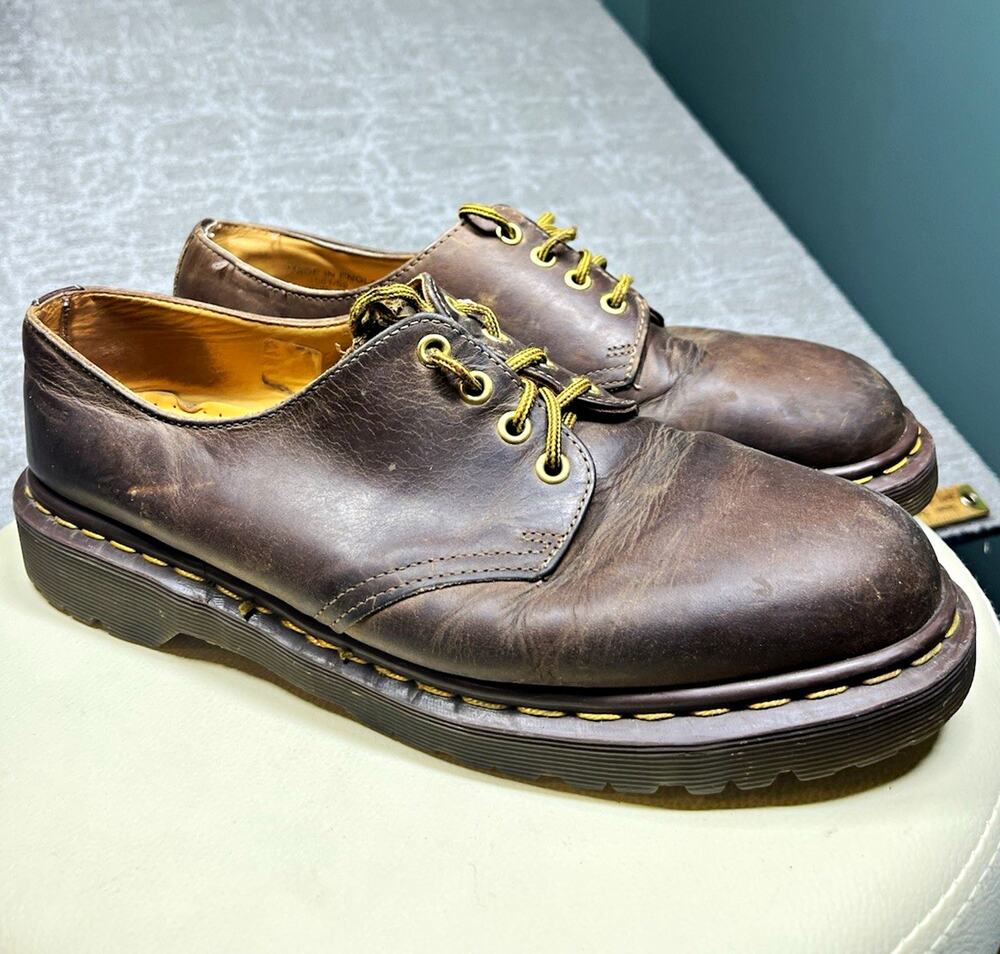 Dr. Martens 1561/59 Brown Leather Lace Up Oxford Shoes Mens US 10 Made England